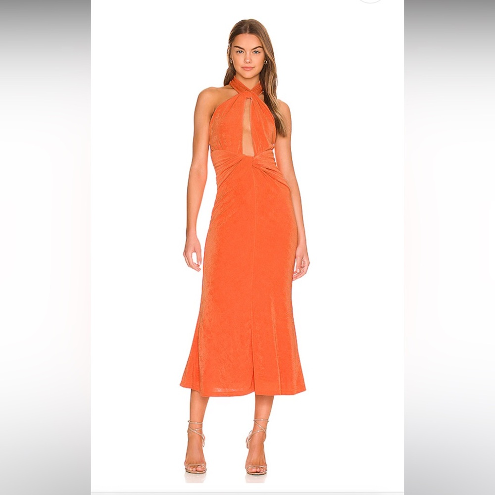 MISHA
Stefanie Halter-Neck Midi-Dress